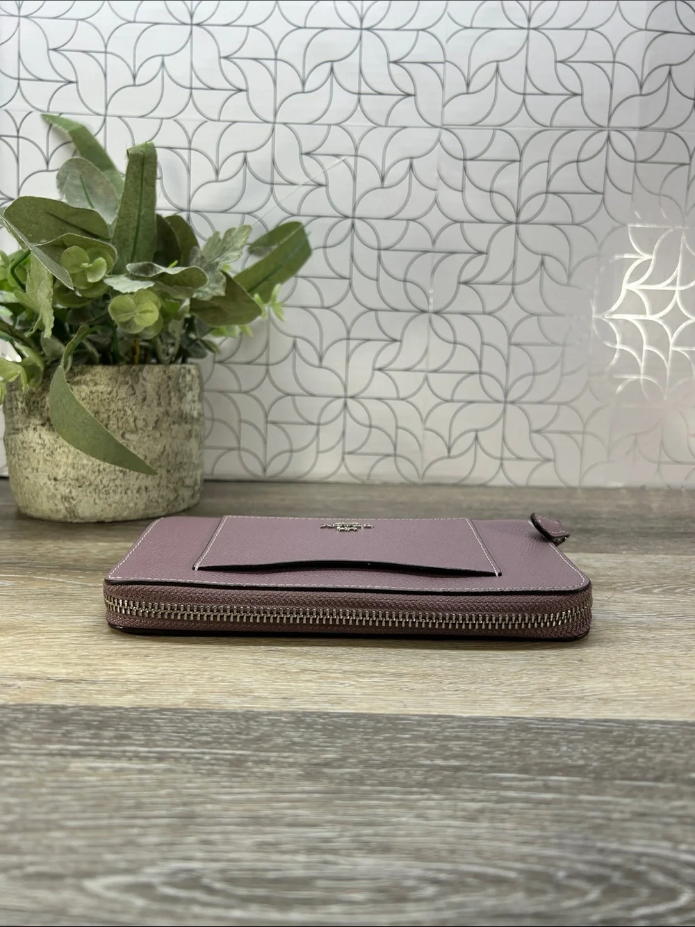 Coach Pink Leather Zip Wallet
